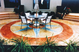stained concrete patio