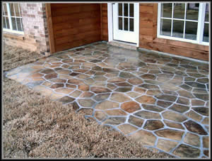 flagstone patio installation