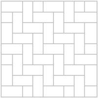 Herringbone paver & concrete stone; design, pattern, layout