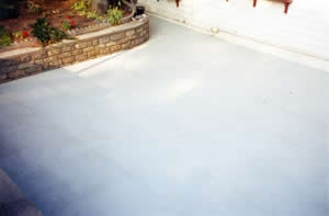 painted concrete patio