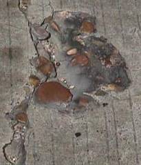 spalled concrete