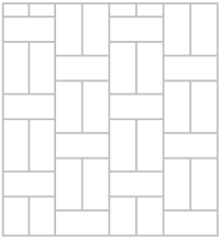 Woven Rattan Vertical paver & concrete stone; design, pattern, layout